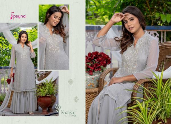 Psyna Nazakat Beautiful Wear Georgette  Kurti Sharara With Dupatta